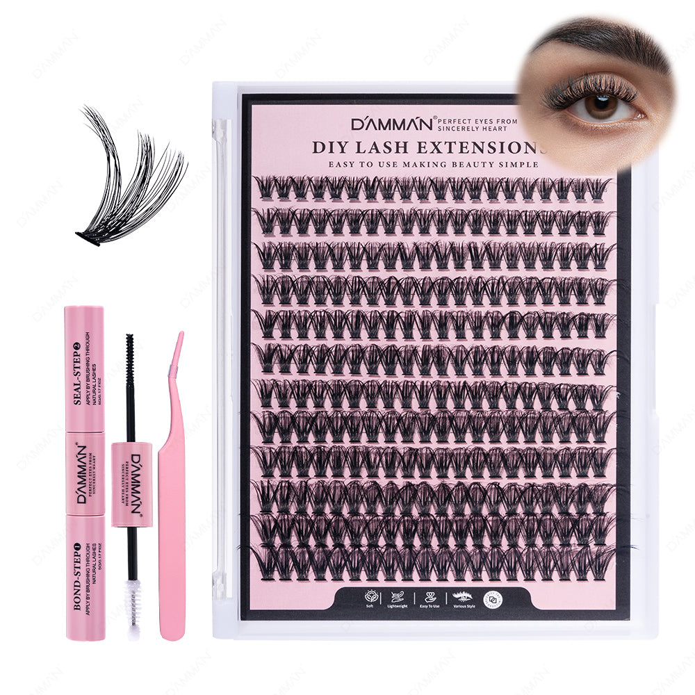 DAMMAN 40D D Curl Fluffy DIY Lash Cluster Kit