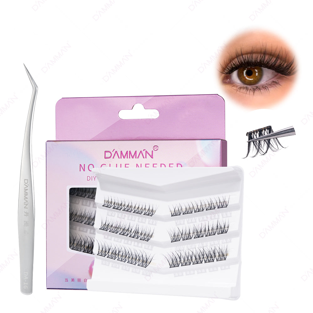 DAMMAN N0.10 Self Adhesive Lashes Press D Curl Press On Lash Clusters