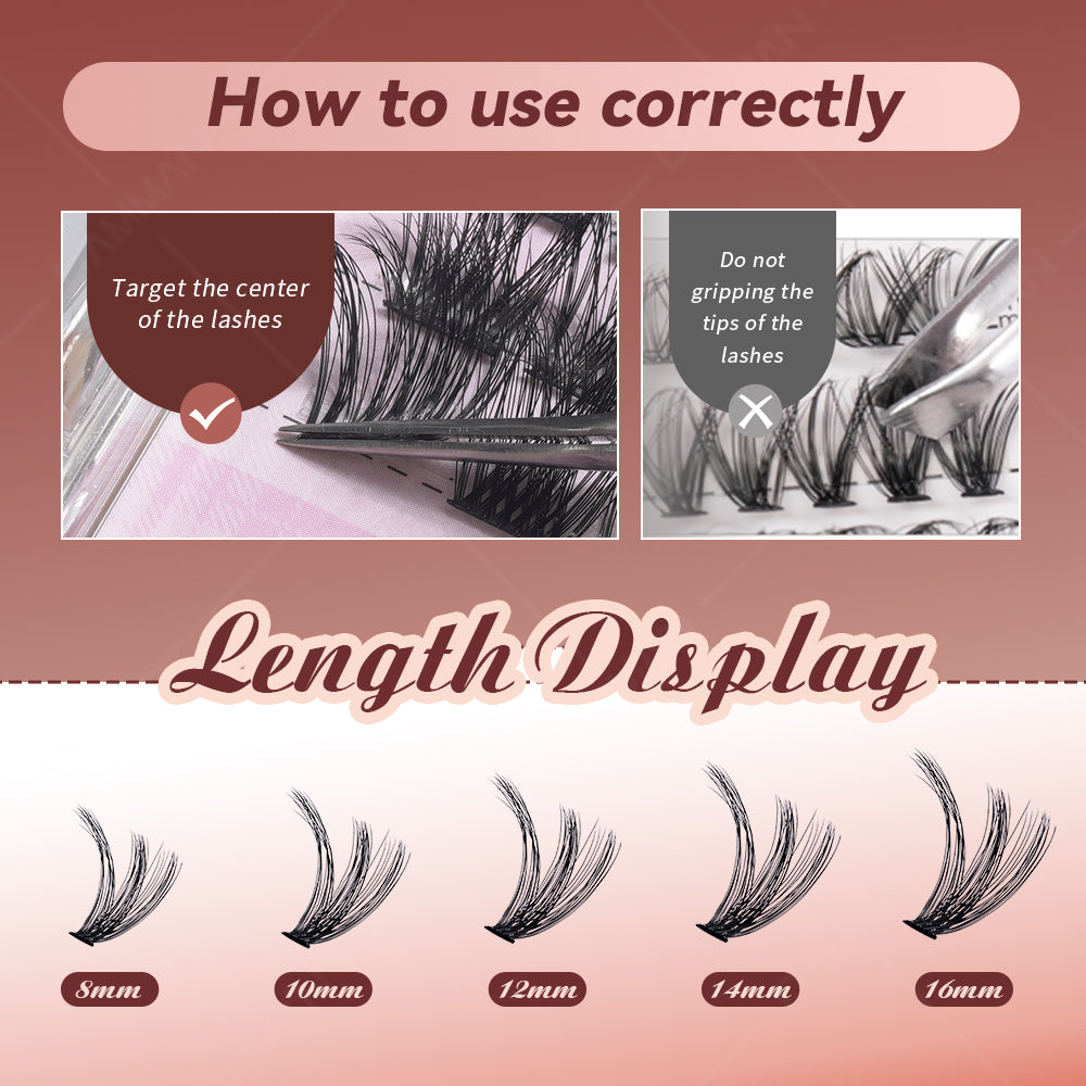 DAMMAN 40D D Curl Fluffy DIY Lash Cluster Kit