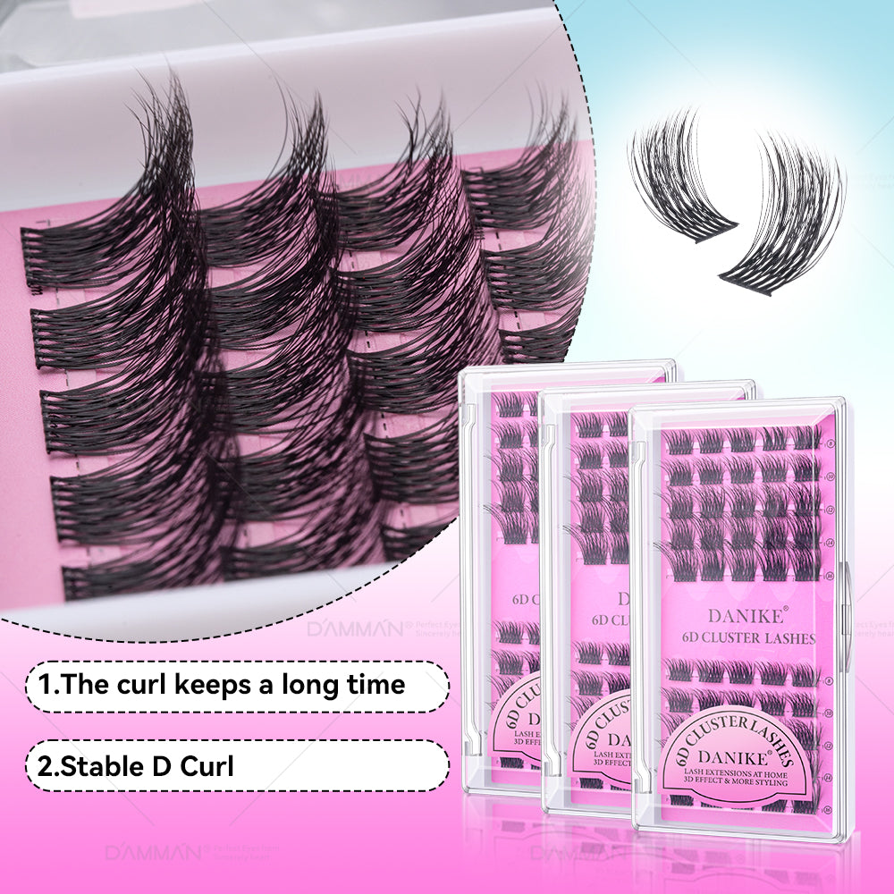 DANIKE 6D DIY Lash Cluster D Curl Mix 8-16mm Individual Cluster - B59