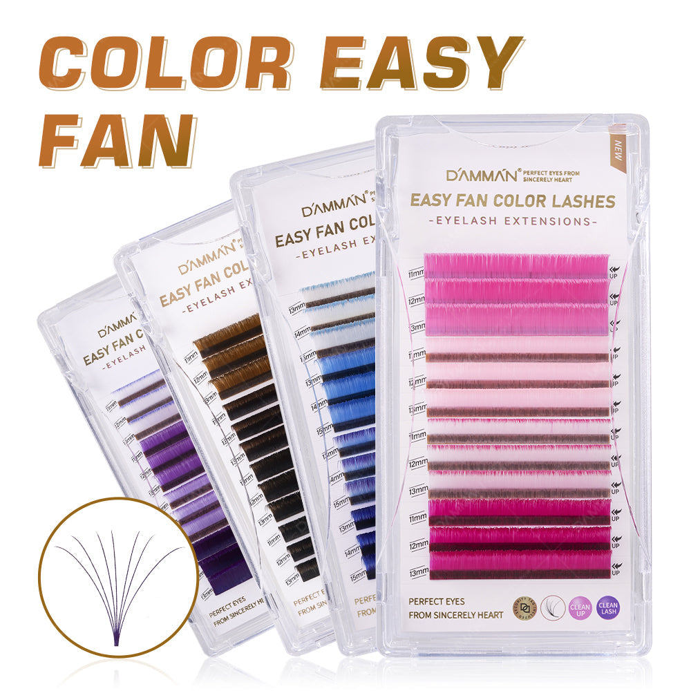 DAMMAN 0.07 D Curl Colors Easy Fans Eyelash Extensions