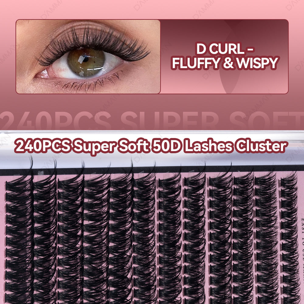 DAMMAN 50D Fluffy DIY Lash Cluster Kit