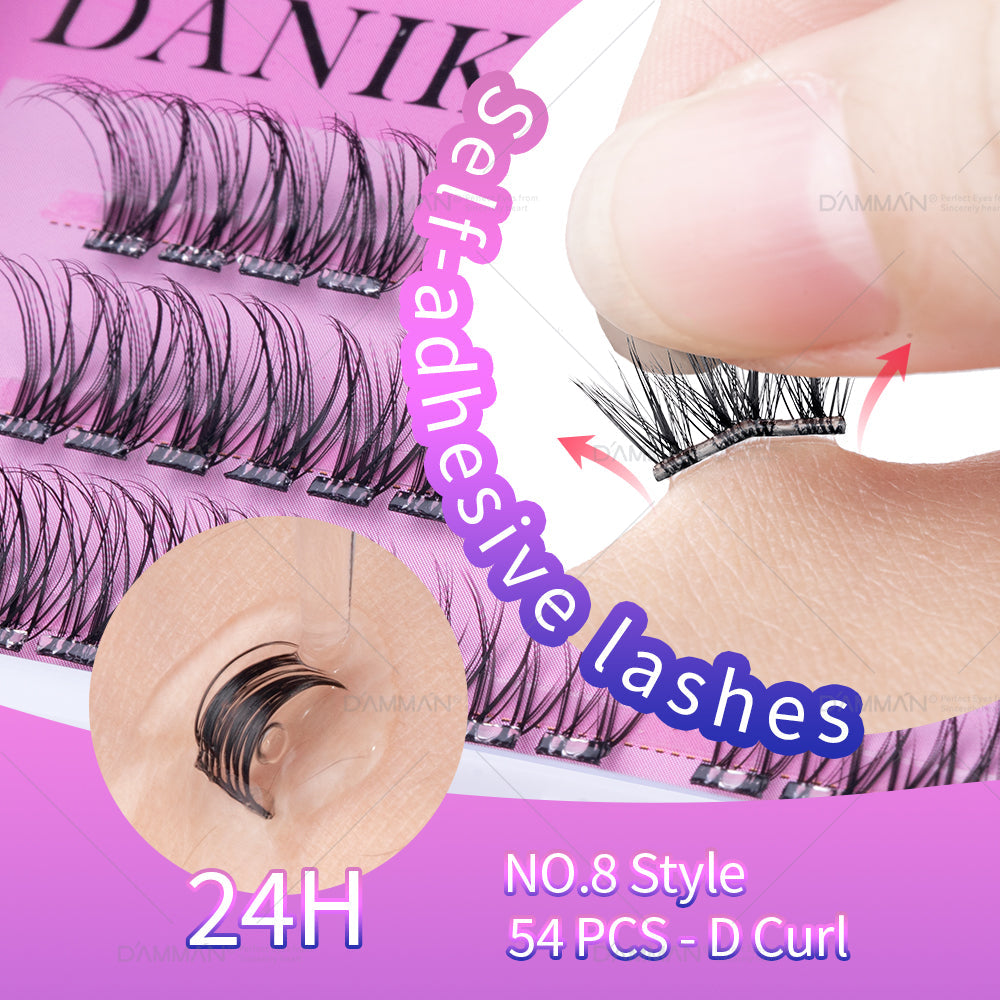 DANIKE Self Adhesive Lash Cluster - No.8 Press on Lash Clusters