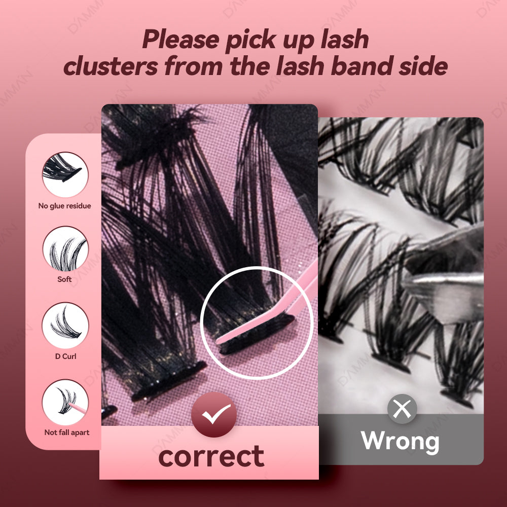 DAMMAN 50D Lash Cluster Kit Best Eyelash Extension Kit for beginners