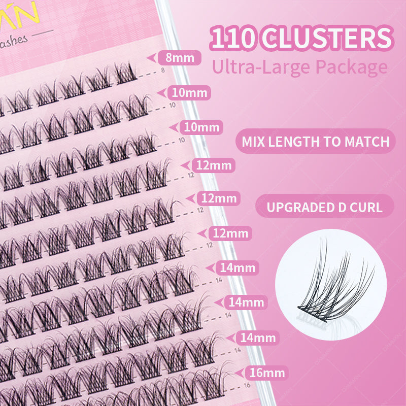 DAMMAN DIY Cluster Lash Kit 3D Effect 6D DME-17 Eyelash Extenstion at Home