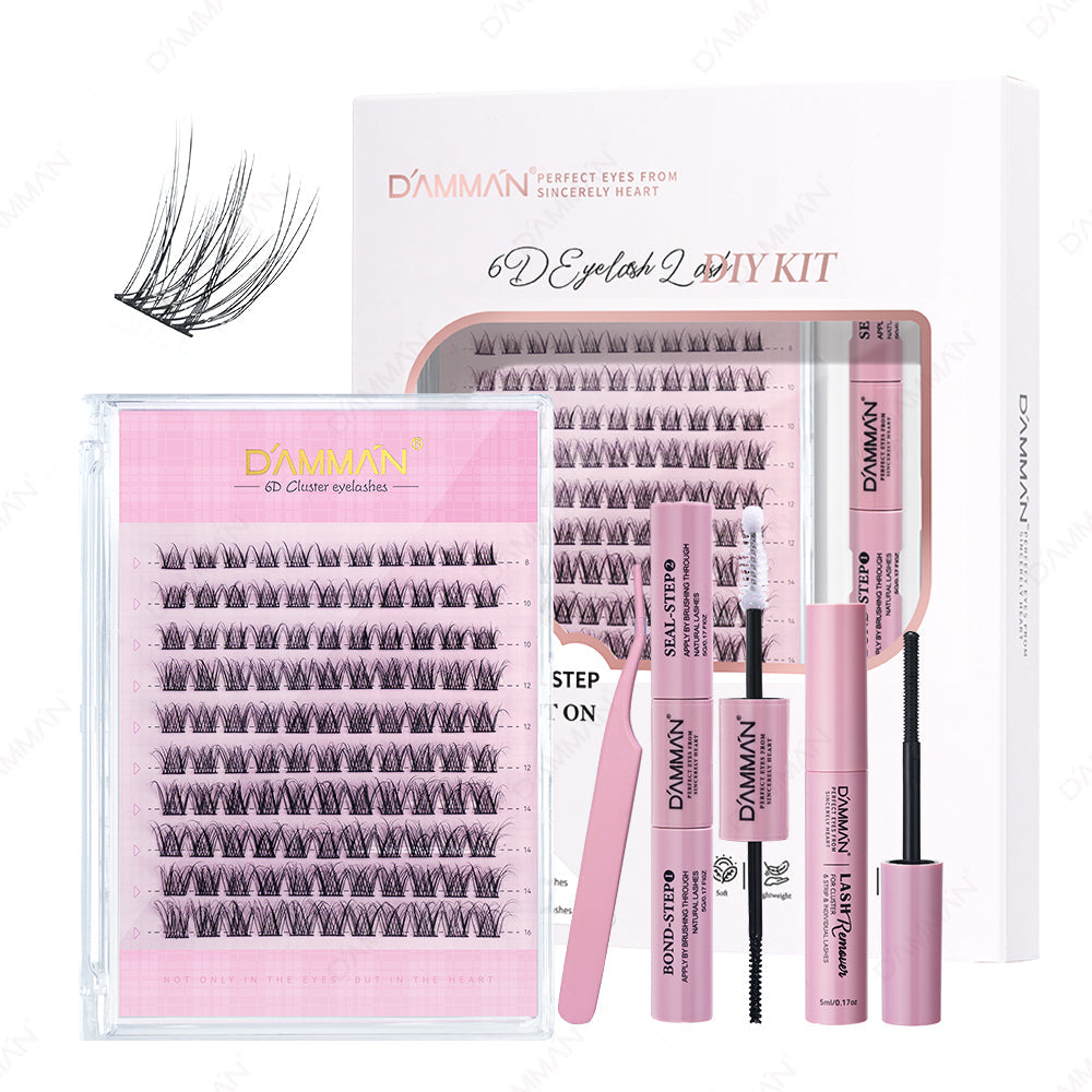 DAMMAN DIY Cluster Lash Kit 3D Effect 6D DME-17 Eyelash Extenstion at Home