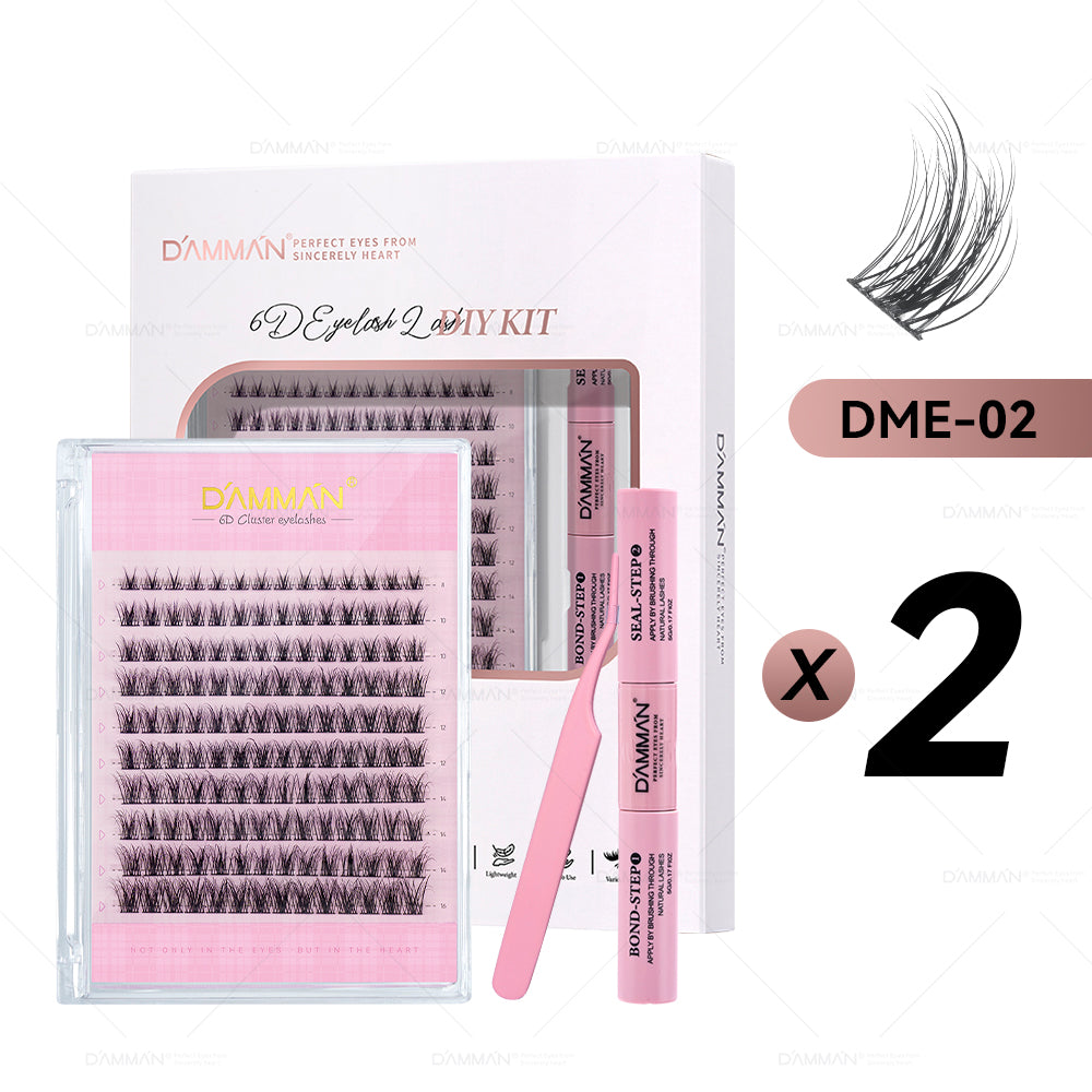DAMMAN DIY Lash Cluster Kit D Curl Lash Cluster with Bond and Seal and Tweezers